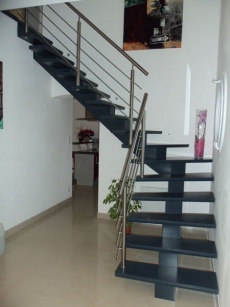 Laqué antracite et balustrades inox